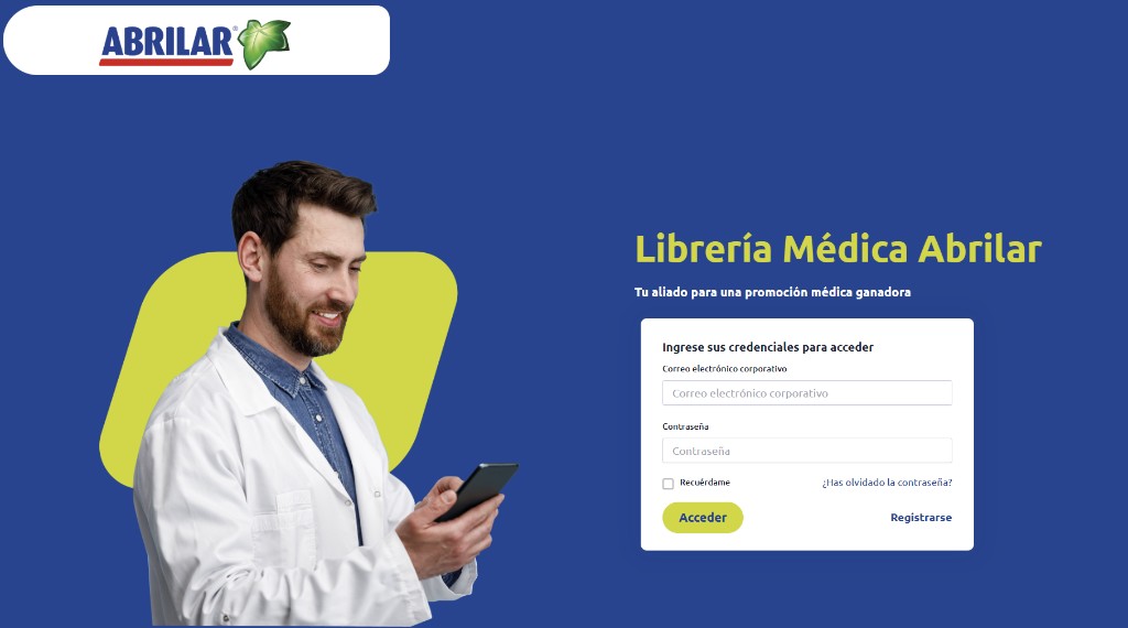 Pantalla de acceso de Librería Médica Abrilar